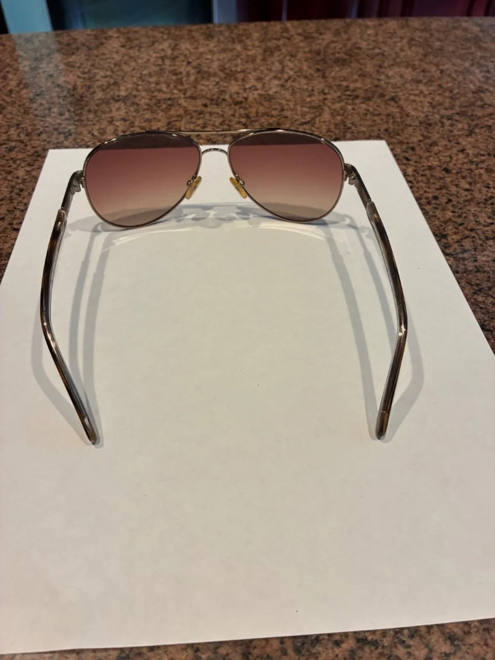 Tory Burch Brown/Silvertone/Tortoise Aviator Sunglasses